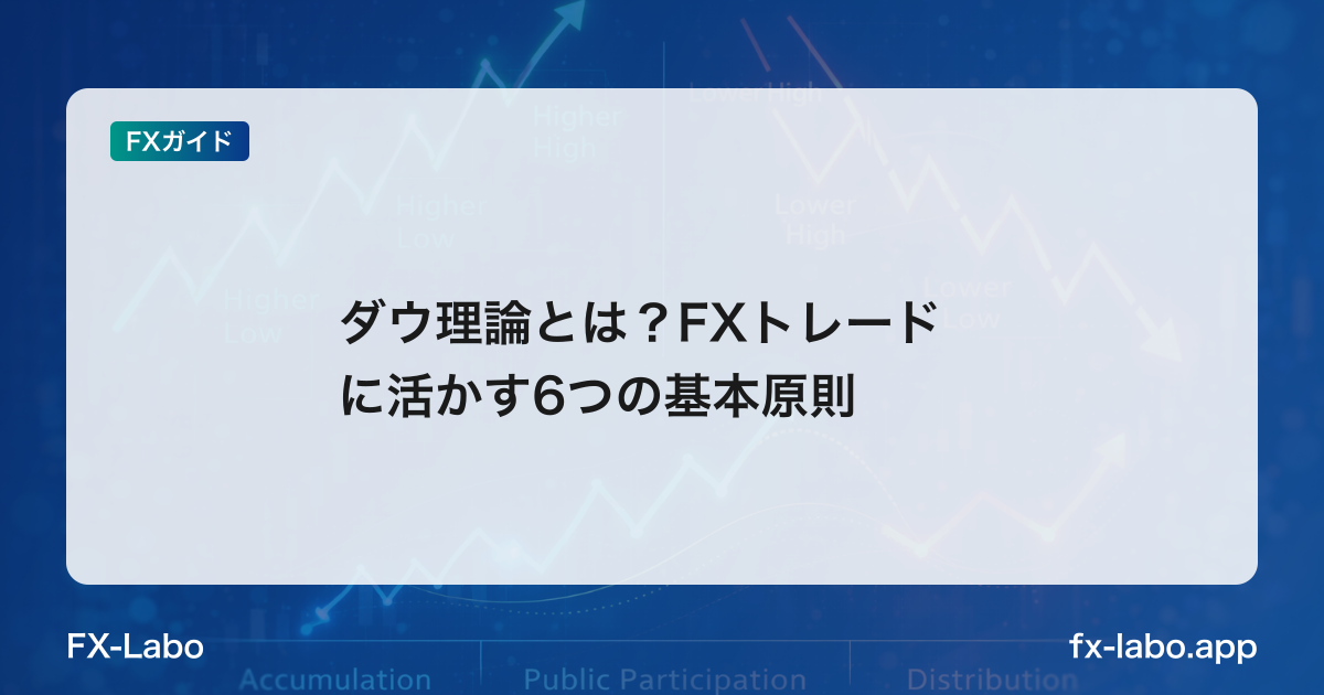 ダウ理論とは？FXトレードに活かす6つの基本原則